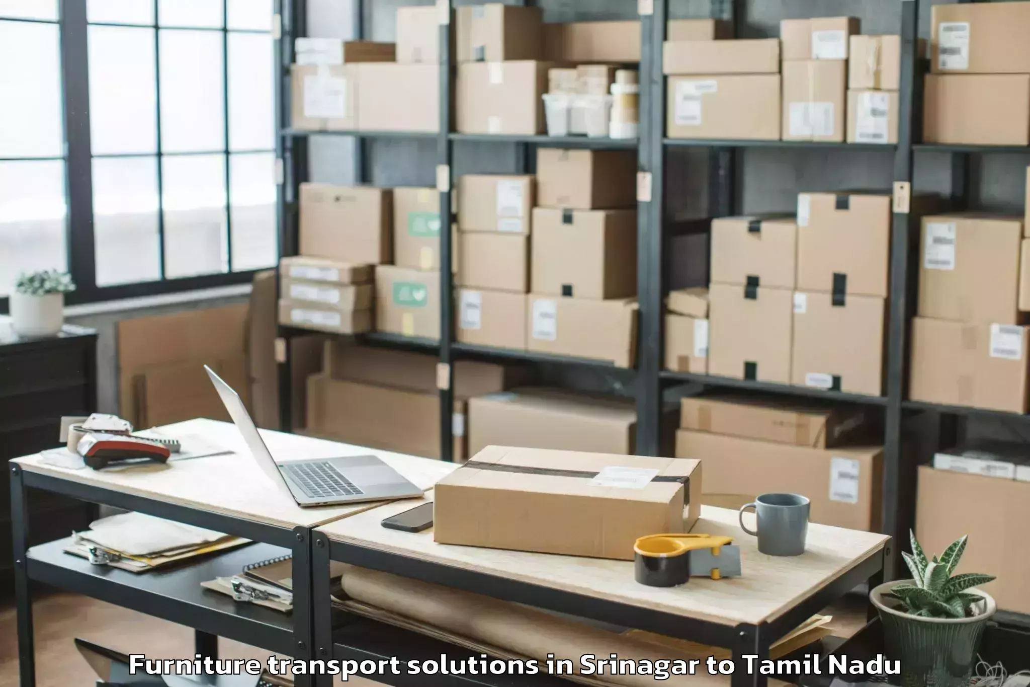 Efficient Srinagar to Velankanni Furniture Transport Solutions